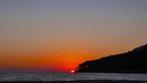 Mediterranean Sunset in Autumn Stock Footage 85235090
