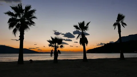 Mediterranean Sunset in Autumn Stock Footage 85967119