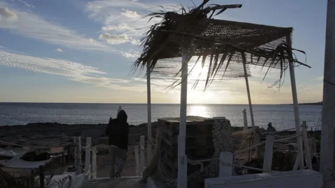 Mediterranean sunset at the beach Video stock 103154950
