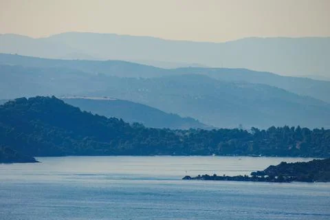 Mediterranean Sunset in Greece Stock Photos