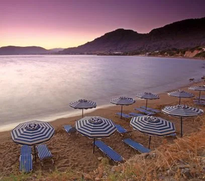 Mediterranean sunset at pefkos Stock Photos