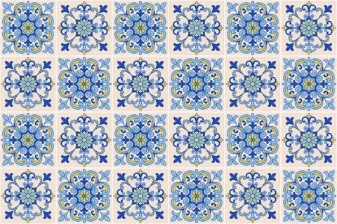 Mediterranean tile Pattern EPS Vector Ilustración de archivo