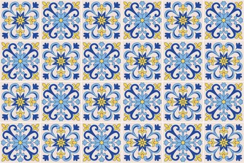 Mediterranean tile Pattern EPS Vector Illustrazione stock