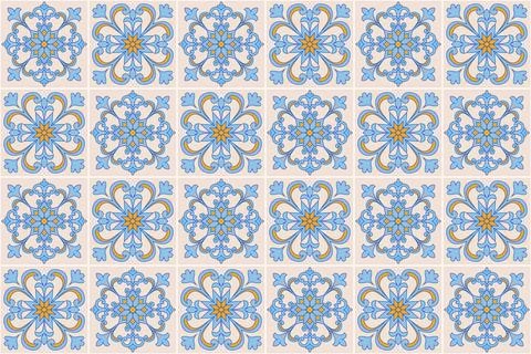 Mediterranean tile Pattern EPS Vector Illustrazione stock