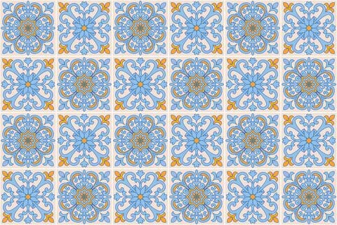 Mediterranean tile Pattern EPS Vector Illustrazione stock