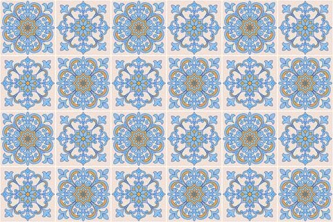 Mediterranean tile Pattern EPS Vector Stock Illustration