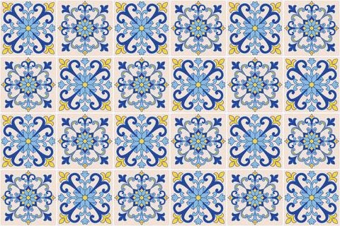Mediterranean tile Pattern EPS Vector Illustrazione stock