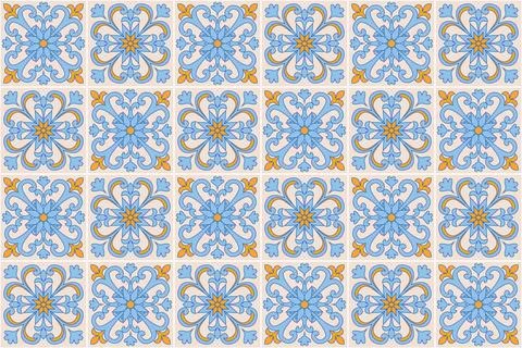 Mediterranean tile Pattern EPS Vector Stock Illustration