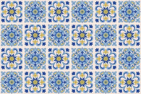 Mediterranean tile Pattern EPS Vector 库存插图