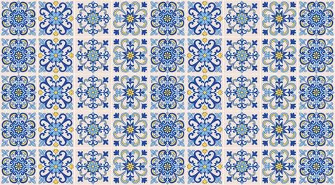 Mediterranean tile Pattern EPS Vector Illustrazione stock