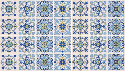 Mediterranean tile Pattern EPS Vector Ilustración de archivo