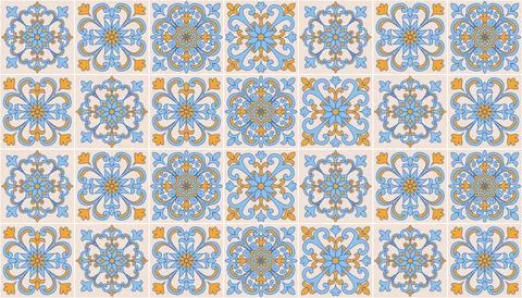 Mediterranean tile Pattern EPS Vector Stock Illustration
