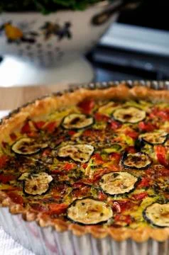 Mediterranean vegetable quiche Stock Photos