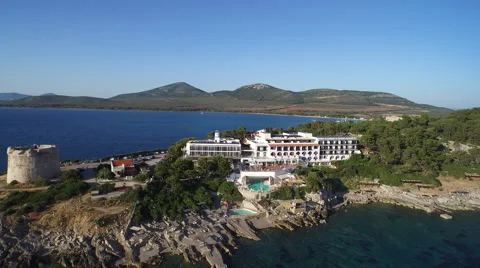 Mediterranean view with drone flying over seaside Vídeo Stock 59832208