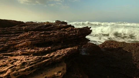 Mediterranean waves crashing Stock Footage 74081655