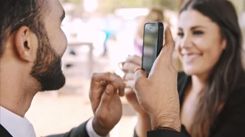 Medium 4k video of happy middle eastern man receiving good news using app on sma Stock Footage 201094217