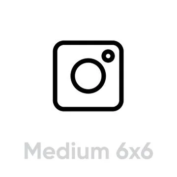 Medium 6x6 icon. Editable Vector Outline. Stock Illustration