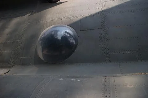 Medium abstract side view detail observation bubble on captured USAF aircra.. Stock Photos