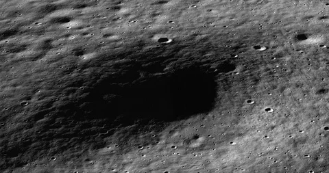 Medium-altitude circular tracking shot: South polar terrain, near Casatus Stock-Footage 105601073