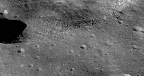 Medium-altitude circular tracking shot: Harpalus Crater, Sinus Roris Stock-Footage 112036047