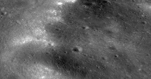 Medium-altitude circular tracking shot: fields of new craters and ejecta Video stock 112036403