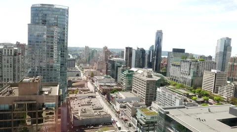 Medium angle aerial of downtown vancouver 動画素材 63392279