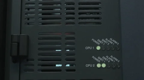 Medium angle shot of the server interface panel Video stock 57747969