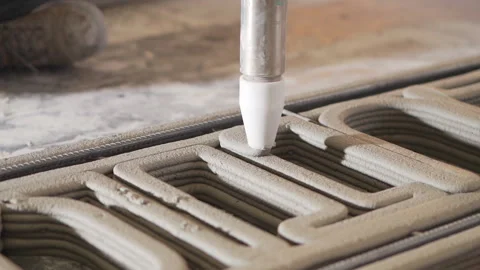 Medium Cement 3D Printing printing something hard light 50fps Stock-Footage 246377954