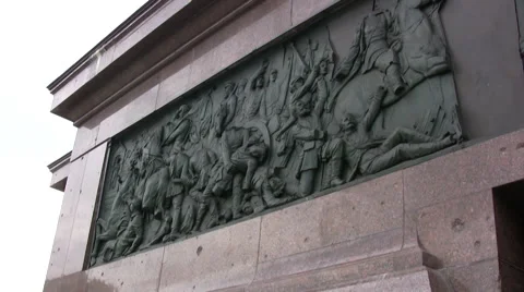 Medium close up of artwork on Victory monument in Berlin Stock Footage 44345483