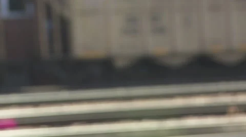 Medium close up of a coal train rolling along in Montana Stock Footage 47383167