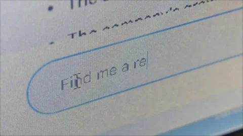 Medium close up Google Bard Screen - User types Various Requests Stock Footage 243194699