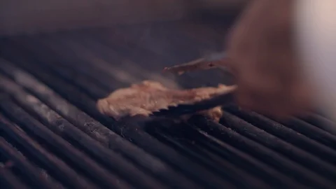 Medium Close Meat Grill Stock Footage 96289657