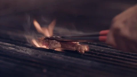 Medium Close Meat Grill Stock-Footage 96289672