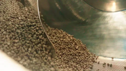 Medium close up Pills in Coating machine slow motion 100fps Video stock 156086801