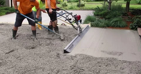 Medium of Concrete Pour and Spread Stock Footage 279162583