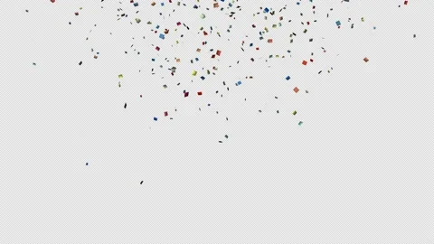 Medium Density - Multicolored Party Confetti Falling Down. Alpha Channel Video stock 149036530