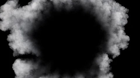 Medium density smoke puff spreading concentrically outwards / Gunshot smoke Stock Footage 93085235