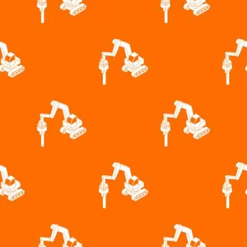 Medium drill truck pattern vector orange Illustrazione stock