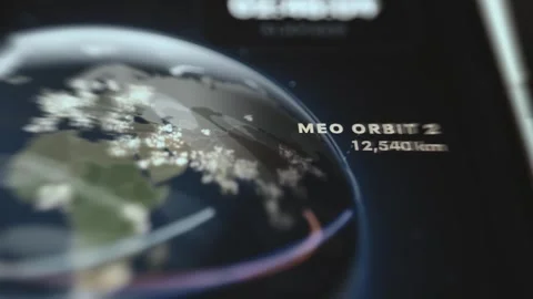 Medium Earth Orbit Tracking Around Digital Globe 스톡 동영상 340556134