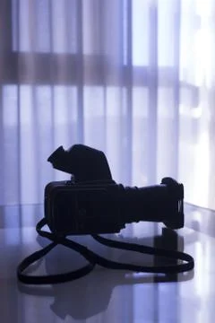 Medium format analog film camera silhouette Stock Photos