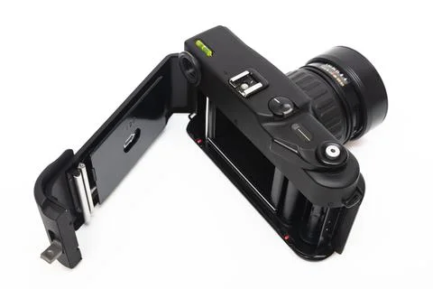 Medium format camera on white background Stock Photos