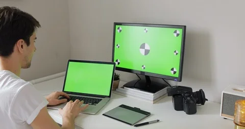 Medium format Film Camera on table. Creative Person during quarantine working Stock Footage 127491538