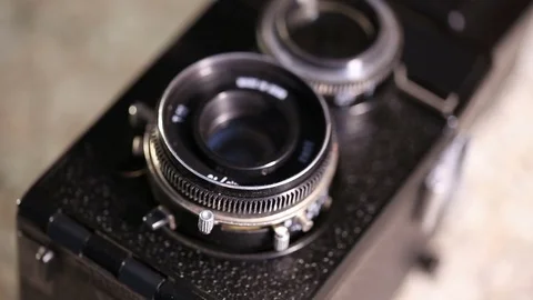 Medium format old film camera Video stock 72198681