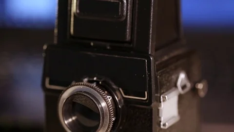 Medium format old film camera Video stock 72198802