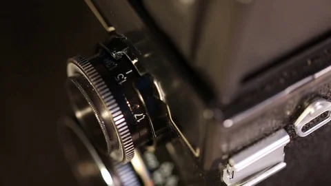 Medium format old film camera Video stock 72198828