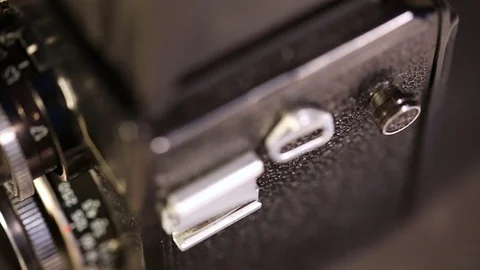 Medium format old film camera Video stock 72198835