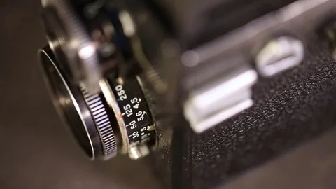 Medium format old film camera Video stock 72198882