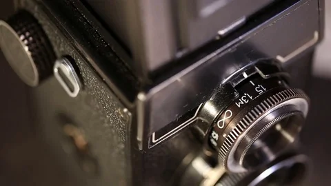 Medium format old film camera Video stock 72198908