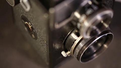 Medium format old film camera Video stock 72198925