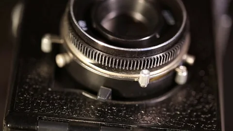 Medium format old film camera Video stock 72198937